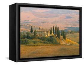 Sunset Near San Quirico D'Orcia, Val D'Orcia, Siena Province, Tuscany, Italy, Europe-Sergio Pitamitz-Framed Stretched Canvas