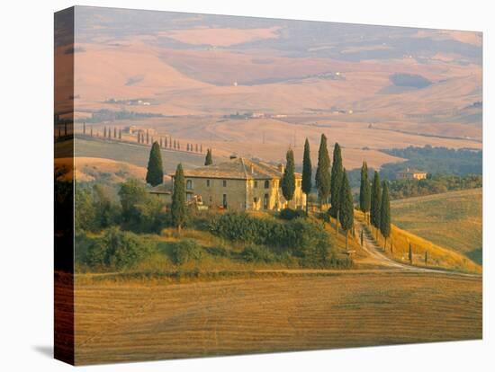 Sunset Near San Quirico D'Orcia, Val D'Orcia, Siena Province, Tuscany, Italy, Europe-Sergio Pitamitz-Stretched Canvas