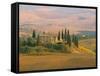 Sunset Near San Quirico D'Orcia, Val D'Orcia, Siena Province, Tuscany, Italy, Europe-Sergio Pitamitz-Framed Stretched Canvas