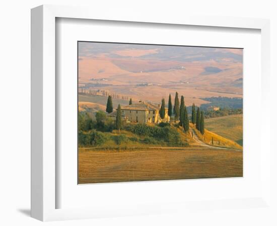 Sunset Near San Quirico D'Orcia, Val D'Orcia, Siena Province, Tuscany, Italy, Europe-Sergio Pitamitz-Framed Photographic Print