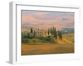 Sunset Near San Quirico D'Orcia, Val D'Orcia, Siena Province, Tuscany, Italy, Europe-Sergio Pitamitz-Framed Photographic Print