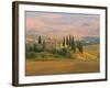 Sunset Near San Quirico D'Orcia, Val D'Orcia, Siena Province, Tuscany, Italy, Europe-Sergio Pitamitz-Framed Photographic Print