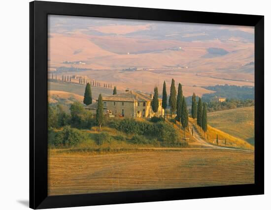 Sunset Near San Quirico D'Orcia, Val D'Orcia, Siena Province, Tuscany, Italy, Europe-Sergio Pitamitz-Framed Photographic Print