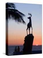 Sunset Near the Deer Monument at the Olas Altas, Mazatlan, Mexico-Charles Sleicher-Stretched Canvas