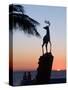 Sunset Near the Deer Monument at the Olas Altas, Mazatlan, Mexico-Charles Sleicher-Stretched Canvas