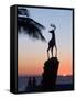 Sunset Near the Deer Monument at the Olas Altas, Mazatlan, Mexico-Charles Sleicher-Framed Stretched Canvas