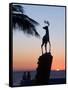 Sunset Near the Deer Monument at the Olas Altas, Mazatlan, Mexico-Charles Sleicher-Framed Stretched Canvas