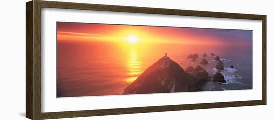 Sunset Nugget Point Lighthouse New Zealand-null-Framed Photographic Print