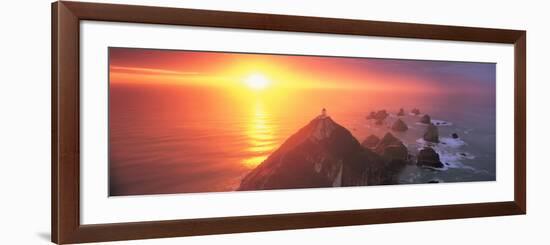 Sunset Nugget Point Lighthouse New Zealand-null-Framed Photographic Print