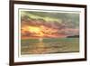 Sunset off Point Poma, San Diego, California-null-Framed Art Print