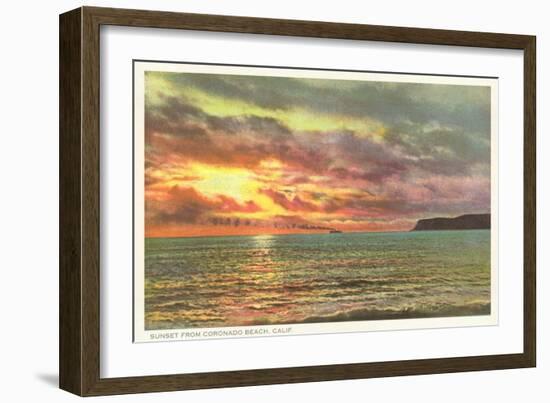 Sunset off Point Poma, San Diego, California-null-Framed Art Print