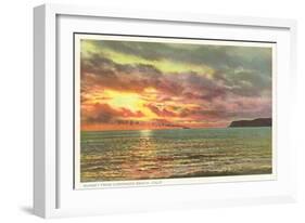 Sunset off Point Poma, San Diego, California-null-Framed Art Print