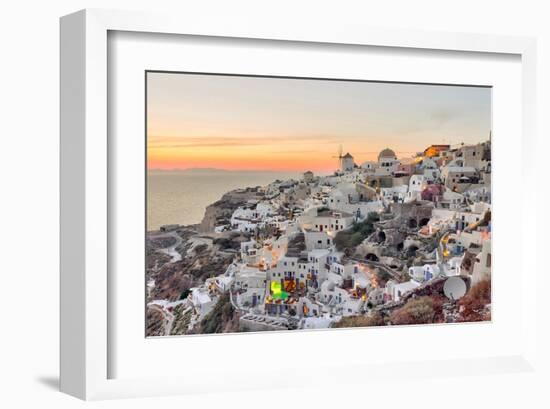 Sunset Oia - Santorini Greece-null-Framed Art Print