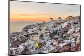 Sunset Oia - Santorini Greece-null-Mounted Art Print