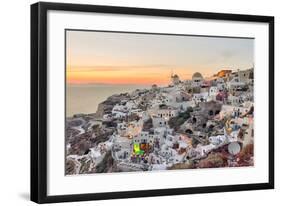 Sunset Oia - Santorini Greece-null-Framed Art Print