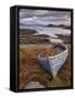 Sunset, Old Blue Fishing Boat, Inverasdale, Loch Ewe, Wester Ross, North West Scotland-Neale Clarke-Framed Stretched Canvas