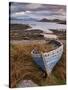 Sunset, Old Blue Fishing Boat, Inverasdale, Loch Ewe, Wester Ross, North West Scotland-Neale Clarke-Stretched Canvas