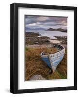 Sunset, Old Blue Fishing Boat, Inverasdale, Loch Ewe, Wester Ross, North West Scotland-Neale Clarke-Framed Photographic Print