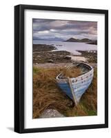 Sunset, Old Blue Fishing Boat, Inverasdale, Loch Ewe, Wester Ross, North West Scotland-Neale Clarke-Framed Photographic Print