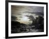 Sunset on a Headland in Porto Venere in the Gulf in Spezia-Andreas Achenbach-Framed Art Print