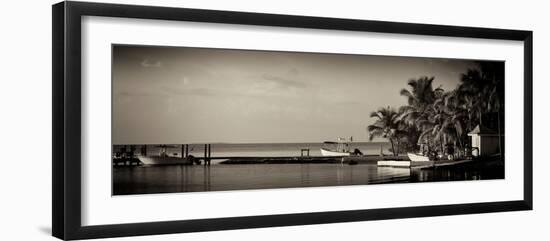 Sunset on a private cove with Fishing Dock - Florida-Philippe Hugonnard-Framed Photographic Print