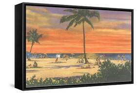 Sunset on a Tropical Beach-null-Framed Stretched Canvas