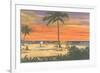 Sunset on a Tropical Beach-null-Framed Premium Giclee Print