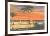 Sunset on a Tropical Beach-null-Framed Premium Giclee Print