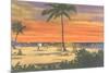 Sunset on a Tropical Beach-null-Mounted Premium Giclee Print