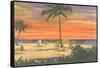 Sunset on a Tropical Beach-null-Framed Stretched Canvas