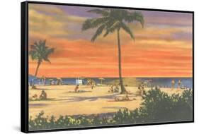 Sunset on a Tropical Beach-null-Framed Stretched Canvas