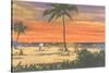 Sunset on a Tropical Beach-null-Stretched Canvas