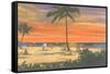 Sunset on a Tropical Beach-null-Framed Stretched Canvas