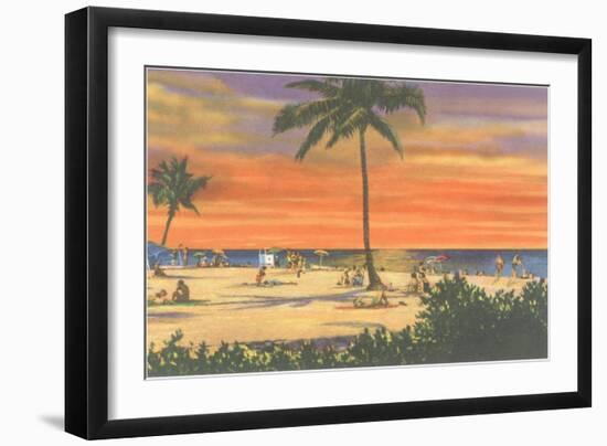 Sunset on a Tropical Beach-null-Framed Art Print