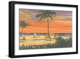 Sunset on a Tropical Beach-null-Framed Art Print