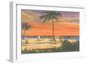 Sunset on a Tropical Beach-null-Framed Art Print