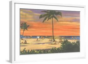 Sunset on a Tropical Beach-null-Framed Art Print