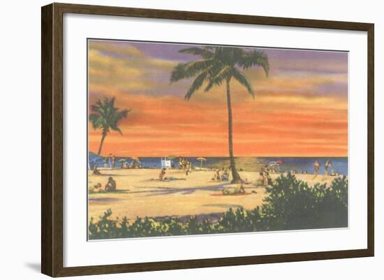 Sunset on a Tropical Beach-null-Framed Art Print