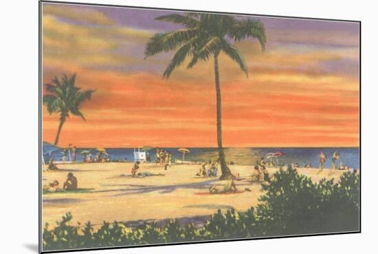 Sunset on a Tropical Beach-null-Mounted Art Print