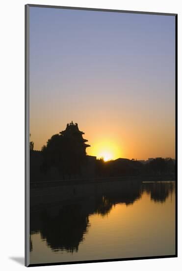 Sunset on a Watch Tower on the Wall of the Forbidden City Palace Museum, Beijing, China, Asia-Christian Kober-Mounted Photographic Print