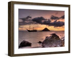 Sunset on Anchored Phinisi Schooner, Komodo National Park, Indonesia-Jones-Shimlock-Framed Photographic Print