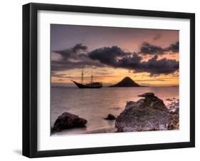 Sunset on Anchored Phinisi Schooner, Komodo National Park, Indonesia-Jones-Shimlock-Framed Photographic Print