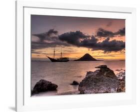 Sunset on Anchored Phinisi Schooner, Komodo National Park, Indonesia-Jones-Shimlock-Framed Photographic Print