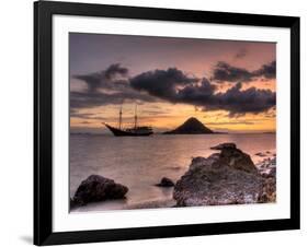 Sunset on Anchored Phinisi Schooner, Komodo National Park, Indonesia-Jones-Shimlock-Framed Photographic Print