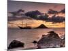 Sunset on Anchored Phinisi Schooner, Komodo National Park, Indonesia-Jones-Shimlock-Mounted Photographic Print