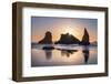 Sunset on Bandon Beach at low tide, Bandon,, Oregon-Alan Majchrowicz-Framed Photographic Print