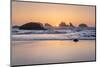 Sunset on Bandon Beach at low tide, Bandon,, Oregon-Alan Majchrowicz-Mounted Photographic Print