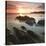 Sunset on Barricane Beach, Woolacombe, Devon, England. Summer-Adam Burton-Stretched Canvas