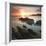 Sunset on Barricane Beach, Woolacombe, Devon, England. Summer-Adam Burton-Framed Photographic Print