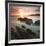 Sunset on Barricane Beach, Woolacombe, Devon, England. Summer-Adam Burton-Framed Photographic Print